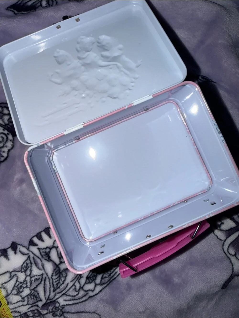 Y2K Disney Princess Pink Metal Lunch Box Retro Fairytale Tin